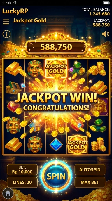 Layar utama luckyrp — antarmuka bersih setelah instalasi